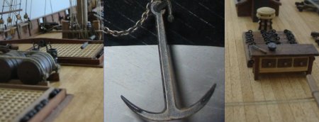 Deck and anchor details of a Baltimore Clipper