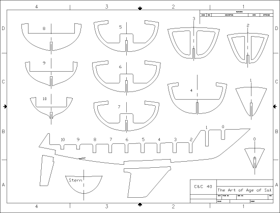 Ship Model Plans from he Art of Age of Sail