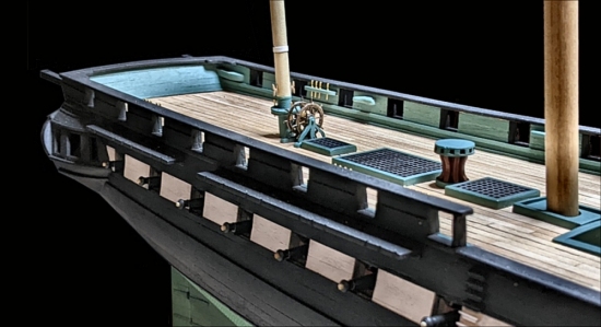 Image of Constitution's deck and helm details