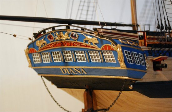 Stern and gallery of the HMS Diana