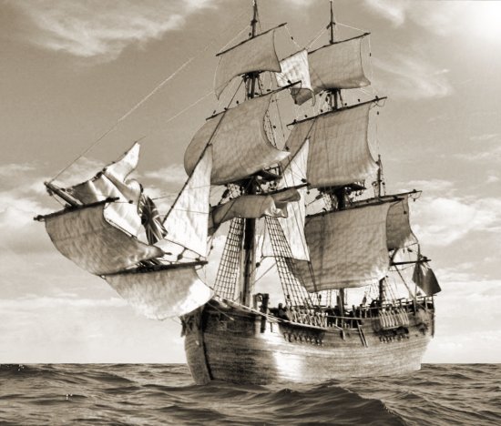 Monochrome image of HMS Simoom