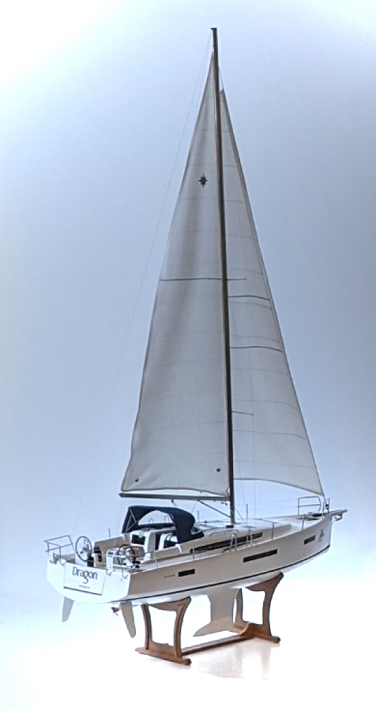 Starboard view of completed Jeanneau 440 model