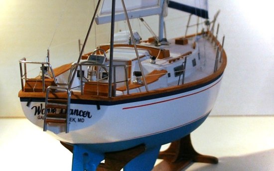 Image of sailboat model stern