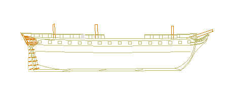 Sideview drawing of the USS President