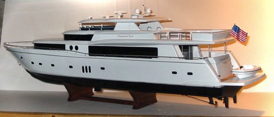 Johnson 103' mega-yacht model - port-view