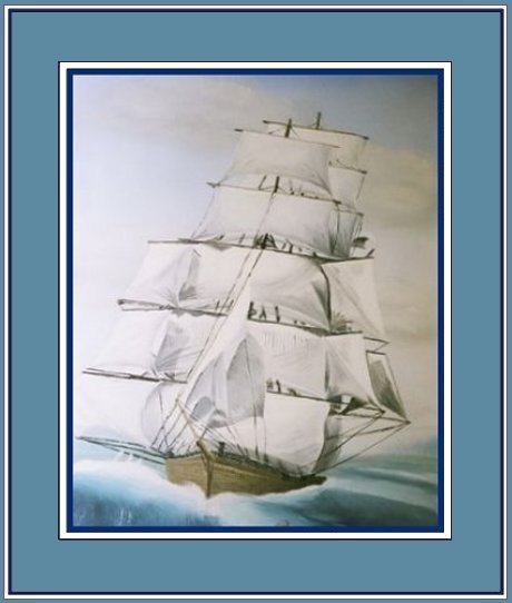 Square rigger at sea