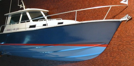BlueStar 36.6 MKII boat model- rail and pilot house detail