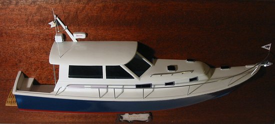 Closer view of bow and top of BlueStar 36.6 MKII Half Hull.