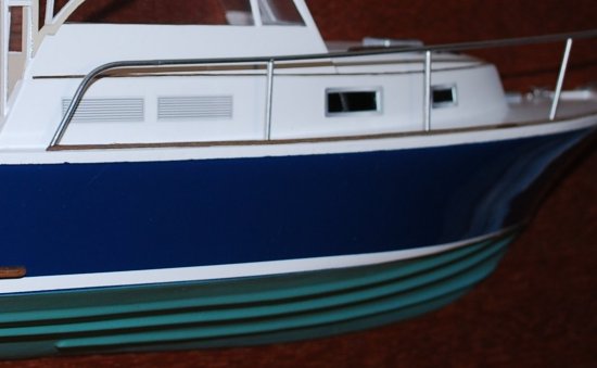 BlueStar 29.9 boat model- rail and pilot house detail