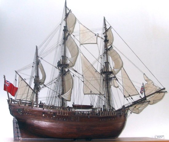 HMS Endeavour model - port view HMS Endeavour model - port view