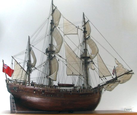 HMS Endeavour model - starboard view