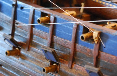 Close-up detail of guns and wales