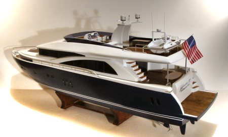 Johnson 75' stern view Flybridge/Twin Helm Stations