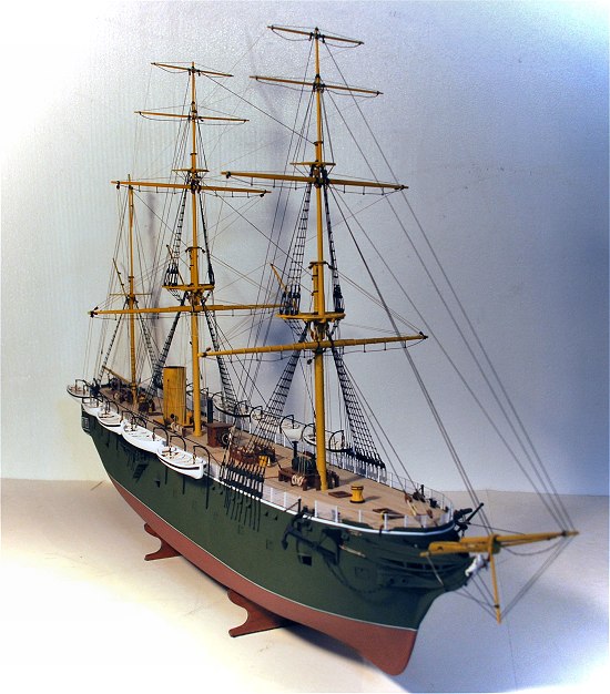 Three-masted screw driven steam British frigate HMS Simoom